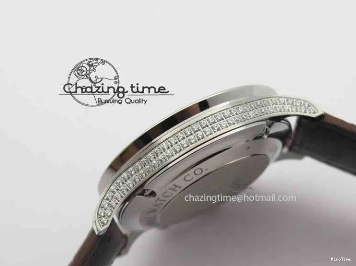 MIROTIME 0128 Unique Portuguese IW3714 Diam ZF V2 1:1 Best Edition Gray Dial On Brown Leather Strap A79350 (Slim Movement) 7250